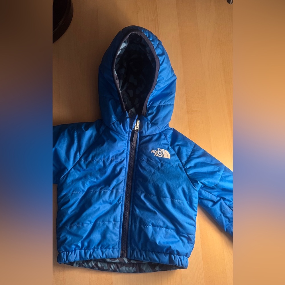 The North Face 6-12 mo Reversible Blue Puffer Coat